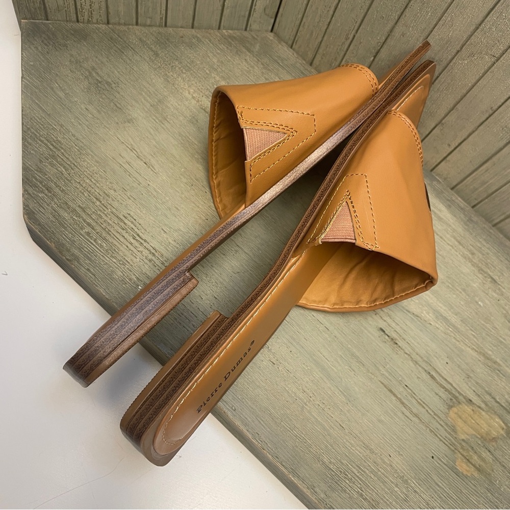 Pierre Dumas Tan Slide Sandals - Picture 6 of 9